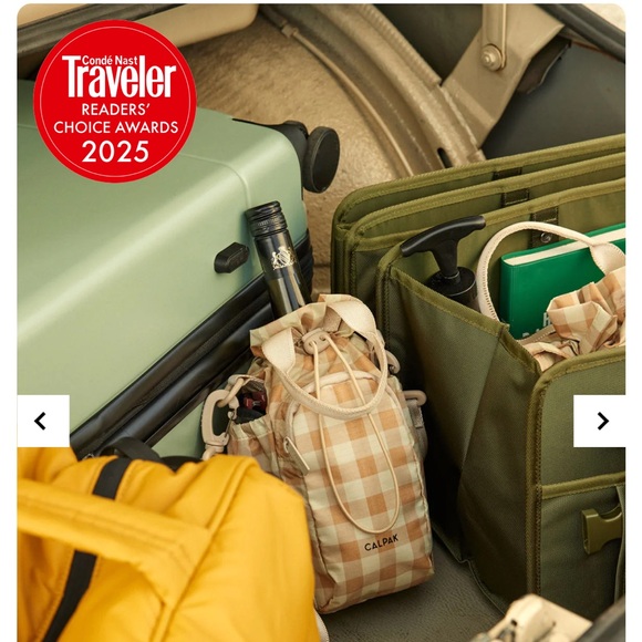 Calpak Beige Plaid Crossbody Water Bottle Holder - Picture 2 of 4